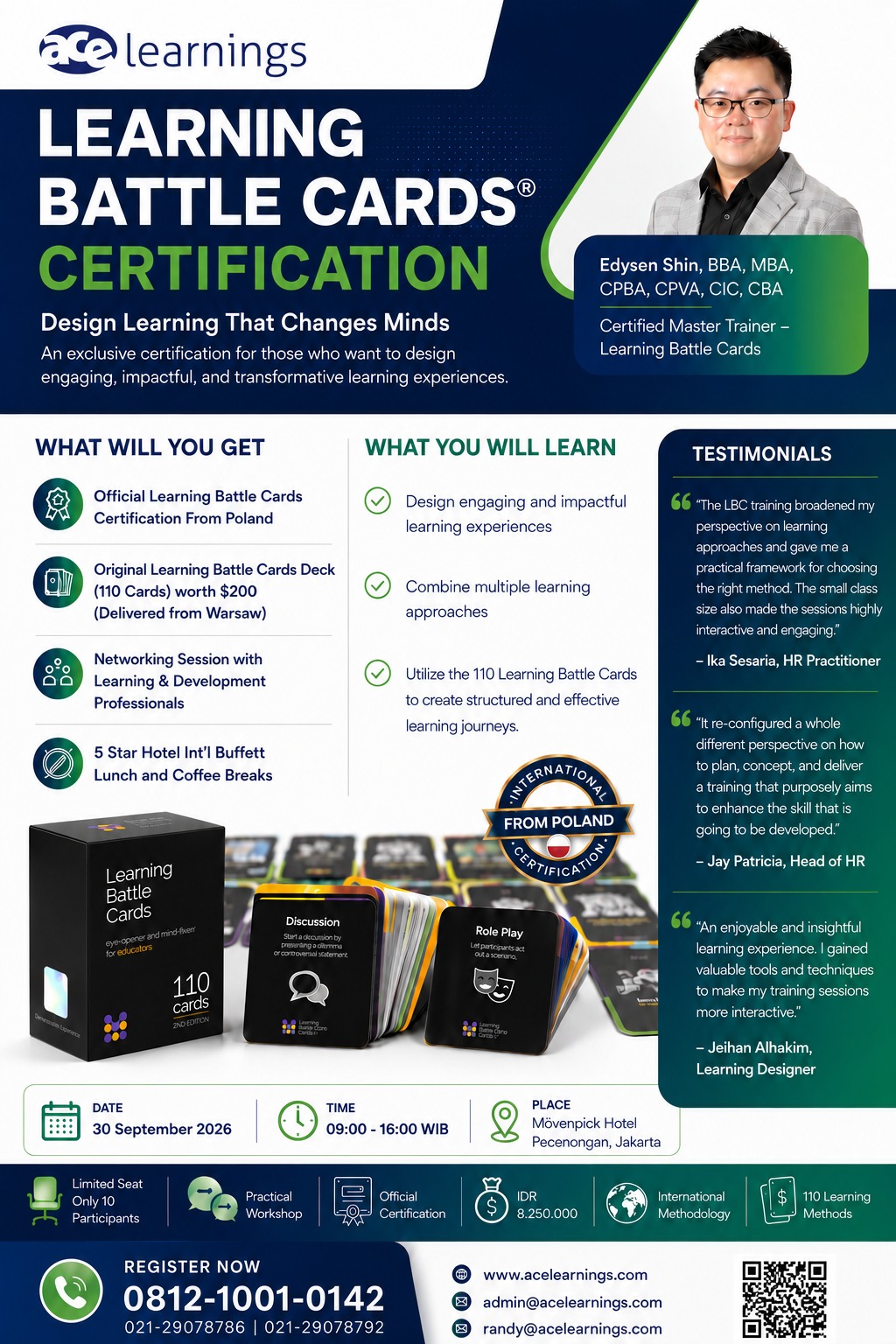 Learning Battle Cards Certification — Event Poster